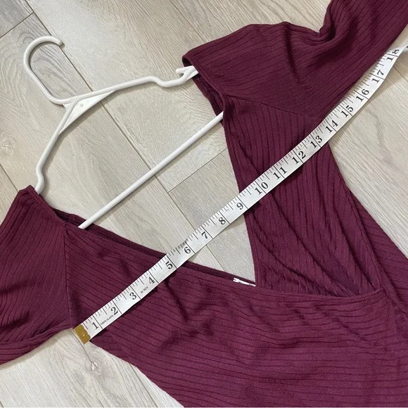 Reformation Knit Top minnie crossover womens Purple prune (medium) party date - Picture 4 of 8